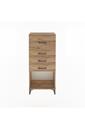 Arges Dolap 4 Çekmeceli 60x30x134 Çam-Çam