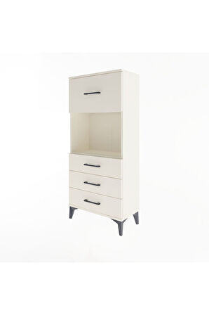 Arges Dolap Tek Raflı 4 Çekmeceli 60x30x134 Aytaşı-Aytaşı
