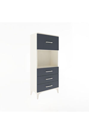 Arges Dolap Tek Raflı 4 Çekmeceli 60x30x134 Aytaşı-Antrasit