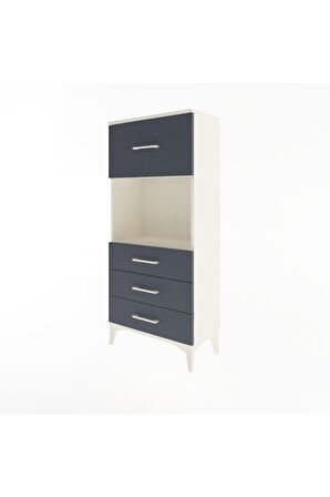 Arges Dolap Tek Raflı 4 Çekmeceli 60x30x134 Aytaşı-Antrasit