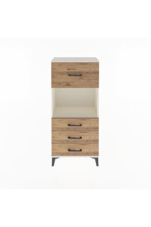 Arges Dolap Tek Raflı 4 Çekmeceli 60x30x134 Aytaşı-Çam