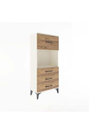 Arges Dolap Tek Raflı 4 Çekmeceli 60x30x134 Aytaşı-Çam