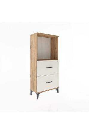 Arges Dolap Tek Raflı 2 Çekmeceli 60x30x134 Çam-Aytaşı