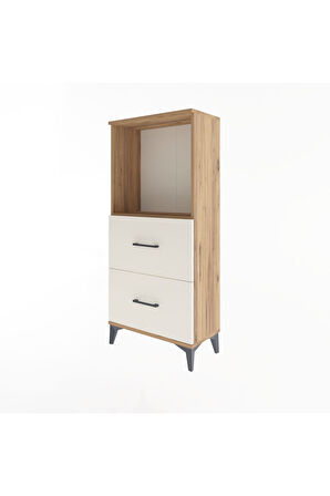 Arges Dolap Tek Raflı 2 Çekmeceli 60x30x134 Çam-Aytaşı