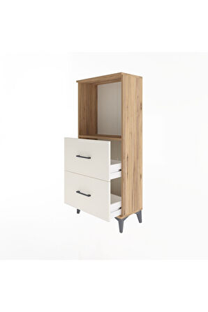 Arges Dolap Tek Raflı 2 Çekmeceli 60x30x134 Çam-Aytaşı