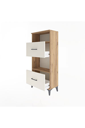 Arges Dolap 2 Raflı 2 Çekmeceli 60x30x134 Çam-Aytaşı