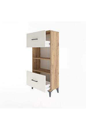 Arges Dolap 2 Raflı 2 Çekmeceli 60x30x134 Çam-Aytaşı