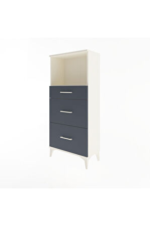 Arges Dolap Tek Raflı 3 Çekmeceli 60x30x134 Aytaşı-Antrasit