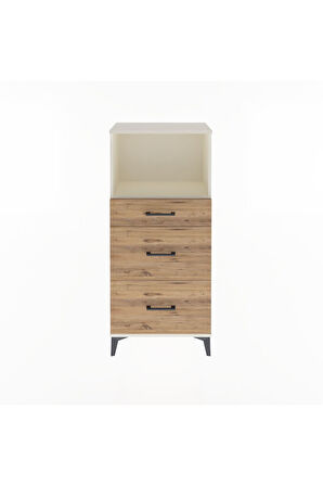 Arges Dolap Tek Raflı 3 Çekmeceli 60x30x134 Aytaşı-Çam