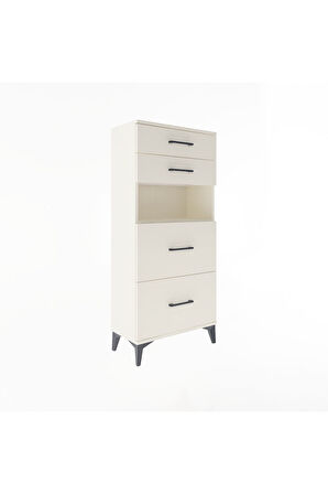 Arges Dolap Tek Raflı 4 Çekmeceli 60x30x134 Aytaşı-Aytaşı