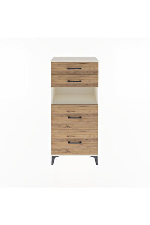 Arges Dolap Tek Raflı 4 Çekmeceli 60x30x134 Aytaşı-Çam