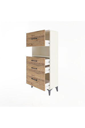 Arges Dolap Tek Raflı 4 Çekmeceli 60x30x134 Aytaşı-Çam