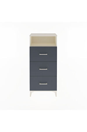 Arges Dolap Tek Raflı 3 Çekmeceli 60x30x134 Aytaşı-Antrasit