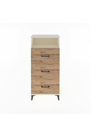 Arges Dolap Tek Raflı 3 Çekmeceli 60x30x134 Aytaşı-Çam