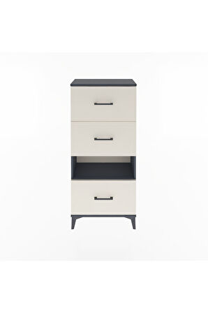 Arges Dolap Tek Raflı 3 Çekmeceli 60x30x134 Antrasit-Aytaşı