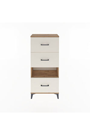 Arges Dolap Tek Raflı 3 Çekmeceli 60x30x134 Çam-Aytaşı