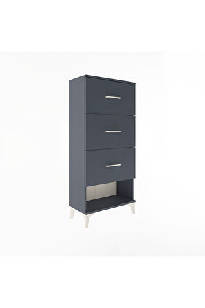 Arges Dolap 3 Çekmeceli 60x30x134 Antrasit-Antrasit