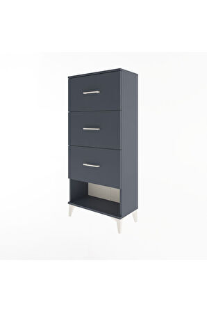 Arges Dolap 3 Çekmeceli 60x30x134 Antrasit-Antrasit