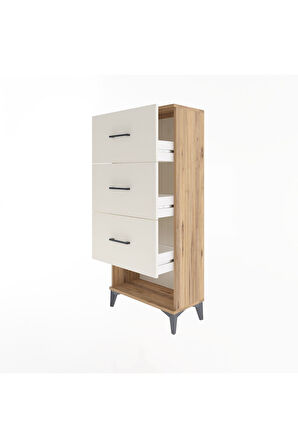 Arges Dolap 3 Çekmeceli 60x30x134 Çam-Aytaşı
