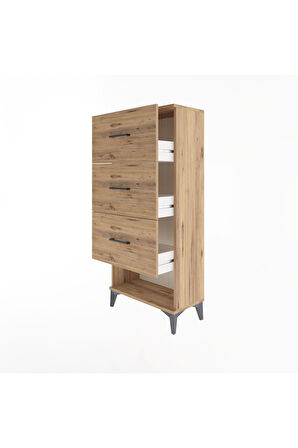 Arges Dolap 3 Çekmeceli 60x30x134 Çam-Çam