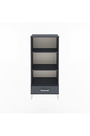 Arges Dolap 3 Raflı Tek Çekmeceli 60x30x134 Antrasit-Antrasit