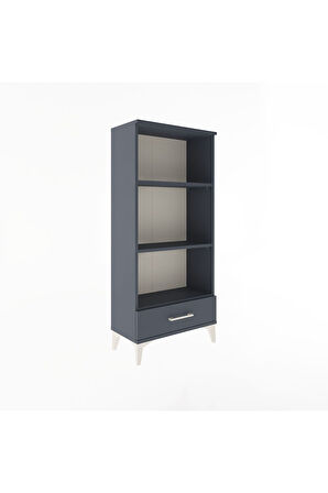 Arges Dolap 3 Raflı Tek Çekmeceli 60x30x134 Antrasit-Antrasit