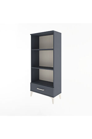 Arges Dolap 3 Raflı Tek Çekmeceli 60x30x134 Antrasit-Antrasit