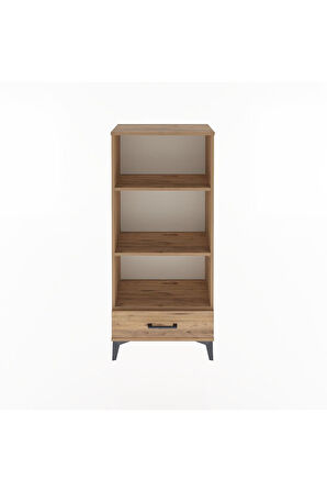 Arges Dolap 3 Raflı Tek Çekmeceli 60x30x134 Çam-Çam