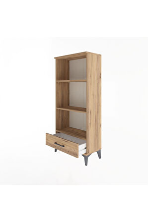 Arges Dolap 3 Raflı Tek Çekmeceli 60x30x134 Çam-Çam