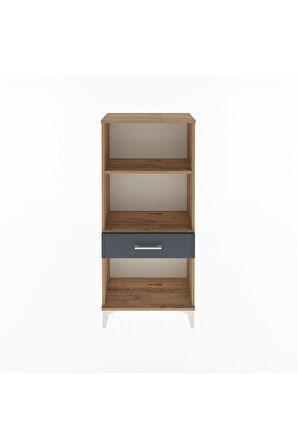 Arges Dolap 2 Raflı Tek Çekmeceli 60x30x134 Çam-Antrasit