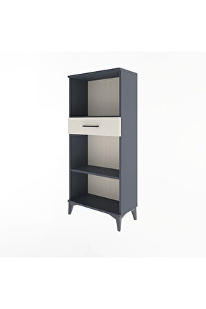 Arges Dolap 2 Raflı Tek Çekmeceli 60x30x134 Antrasit-Aytaşı