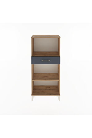 Arges Dolap 2 Raflı Tek Çekmeceli 60x30x134 Çam-Antrasit