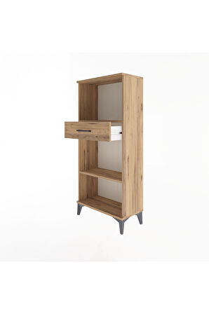 Arges Dolap 2 Raflı Tek Çekmeceli 60x30x134 Çam-Çam