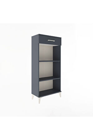 Arges Dolap 2 Raflı Tek Çekmeceli 60x30x134 Antrasit-Antrasit