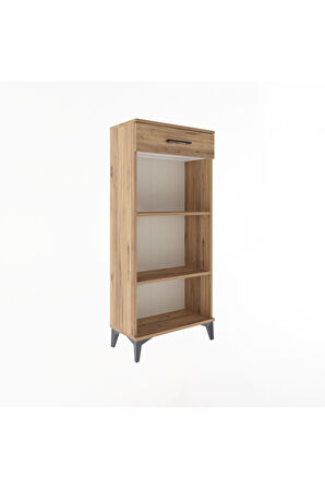 Arges Dolap 2 Raflı Tek Çekmeceli 60x30x134 Çam-Çam