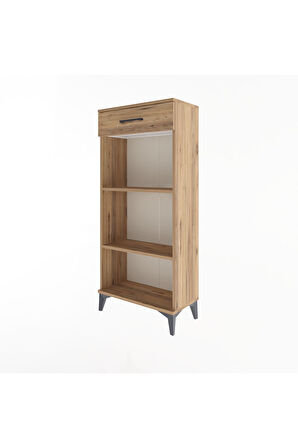 Arges Dolap 2 Raflı Tek Çekmeceli 60x30x134 Çam-Çam