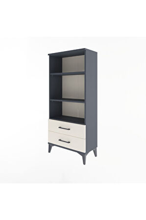 Arges Dolap 3 Raflı 2 Çekmeceli 60x30x134 Antrasit-Aytaşı