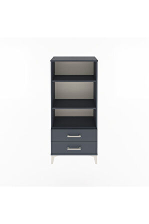 Arges Dolap 3 Raflı 2 Çekmeceli 60x30x134 Antrasit-Antrasit
