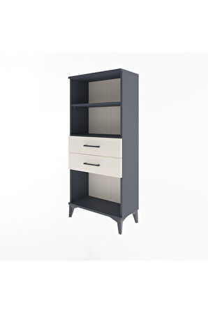 Arges Dolap 2 Raflı 2 Çekmeceli 60x30x134 Antrasit-Aytaşı