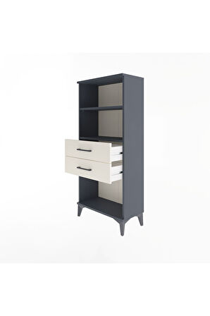 Arges Dolap 2 Raflı 2 Çekmeceli 60x30x134 Antrasit-Aytaşı