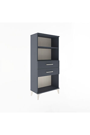 Arges Dolap 2 Raflı 2 Çekmeceli 60x30x134 Antrasit-Antrasit