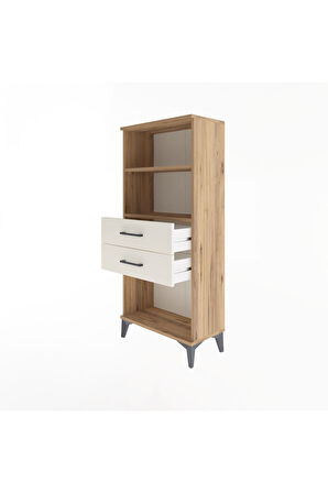 Arges Dolap 2 Raflı 2 Çekmeceli 60x30x134 Çam-Aytaşı