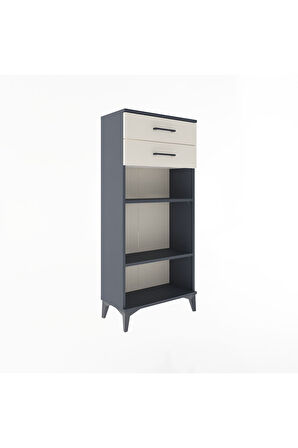Arges Dolap 2 Raflı 2 Çekmeceli 60x30x134 Antrasit-Aytaşı