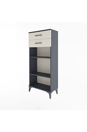 Arges Dolap 2 Raflı 2 Çekmeceli 60x30x134 Antrasit-Aytaşı