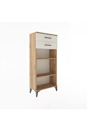 Arges Dolap 2 Raflı 2 Çekmeceli 60x30x134 Çam-Aytaşı