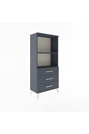 Arges Dolap 2 Raflı 3 Çekmeceli 60x30x134 Antrasit-Antrasit