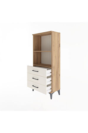 Arges Dolap 2 Raflı 3 Çekmeceli 60x30x134 Çam-Aytaşı