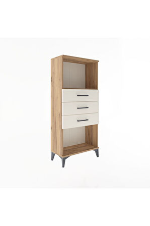 Arges Dolap Tek Raflı 3 Çekmeceli 60x30x134 Çam-Aytaşı