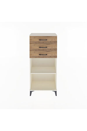Arges Dolap Tek Raflı 3 Çekmeceli 60x30x134 Aytaşı-Çam