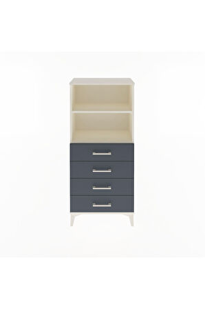 Arges Dolap 2 Raflı 4 Çekmeceli 60x30x134 Aytaşı-Antrasit